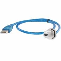 EVG M12-GEHÄUSE FRONTMON.MINI USB B BU./USB2.0A ST.0,5M