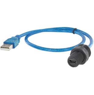 EVG MINI-USB 2.0B IN M12 HOU. FE./2.0A MALE 0.5m CABLE