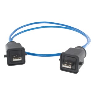 EVG USB-A 2.0 KABEL STIFT AUF STIFT 3A GEHÄUSE SW 0,5m