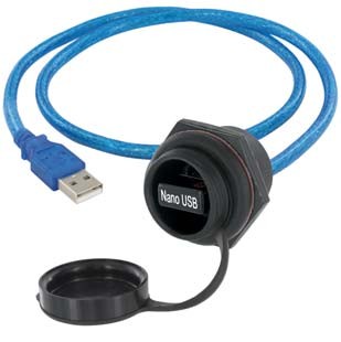 EVG USB-A 2.0 FEM. - M30 1.0m CONNECT. CABLE DATASAFE