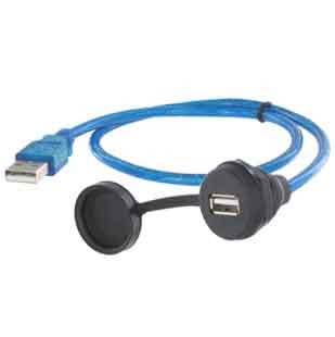 EVG USB-A 2.0 FEMALE/MALE M22 CONNECTING CABLE 0.5m