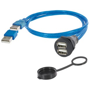 EVG USB-A 2.0 BUCHSE/STECKER M22 DOPPELSTOCK 0,5M