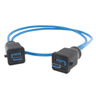 EVG USB-A 3.0 KABEL STIFT AUF STIFT 3A GEHÄUSE SW 0,5m