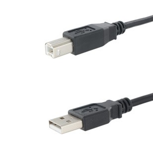 EVG USB 2.0 KABEL A-B 0,5m SCHWARZ UMSPRITZT