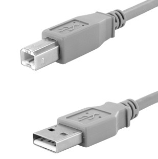 EVG USB 2.0 CABLE A-B 3.0m GREY OVERMOULDED