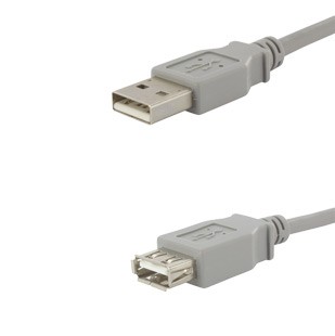 EVG USB 2.0 VERLÄNGERUNG 1,5m GRAU UMSPRITZT