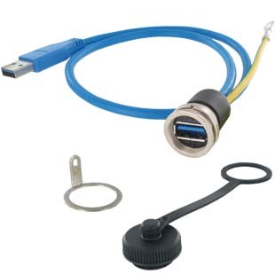 EVG USB 3.0-A BUCHSE/STECKER M16-VERBINDUNGSLTG. 0,5M