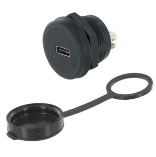 EVG USB 3.1C FEM./FEM.ADAPTER IN M22 PLASTIC HOUSING