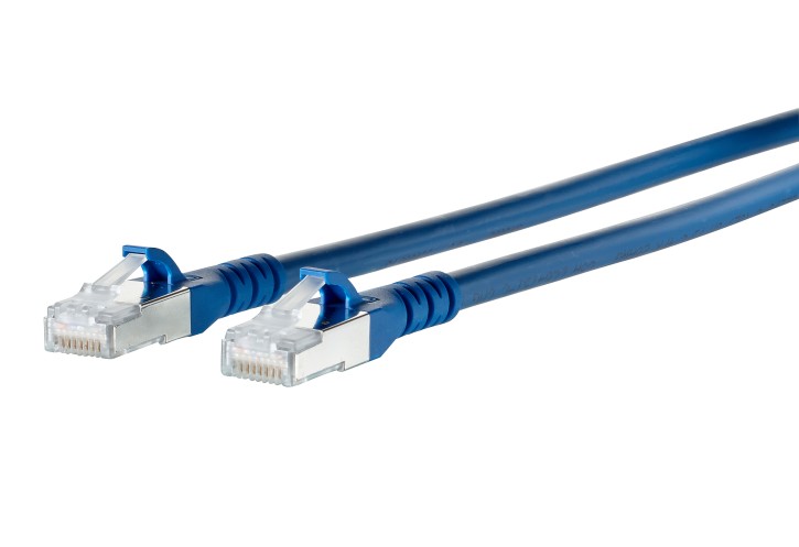 METZ CONNECT CAT 6A-PATCHKABEL 15,0m PVC BLAU 2x RJ45