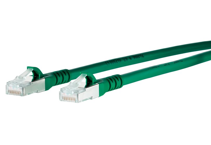 METZ CONNECT CAT 6A-PATCHKABEL 15,0m PVC GRÜN 2x RJ45