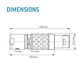 ODU KABELSTECKER SERIE L/ GR. 00 FÜR Ø 2-2,5mm