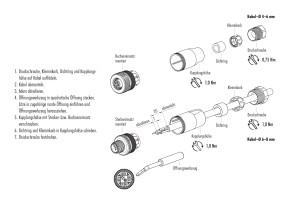 binder M12-A KABELDOSE FÜR 6-8MM KÄFIGZUGFEDER