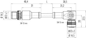 binder M12 / M12 LEITUNG PUR 4x0,34 KST/WKD 1m