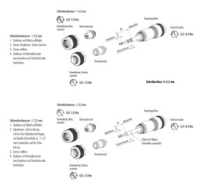 binder M9 IP67 KABELSTECKER EMV IRIS FÜR 4-5,5MM